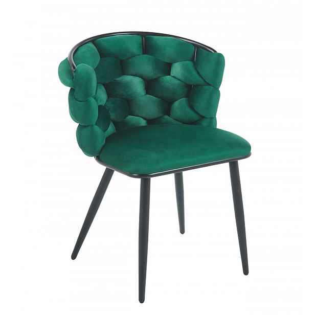 Designová jídelní židle EVANDOR - zelená / černá