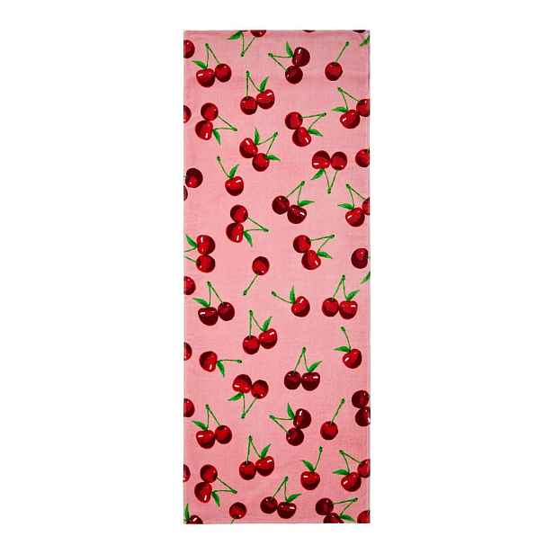Růžová bavlněná plážová osuška 78x200 cm Cherries – Catherine Lansfield