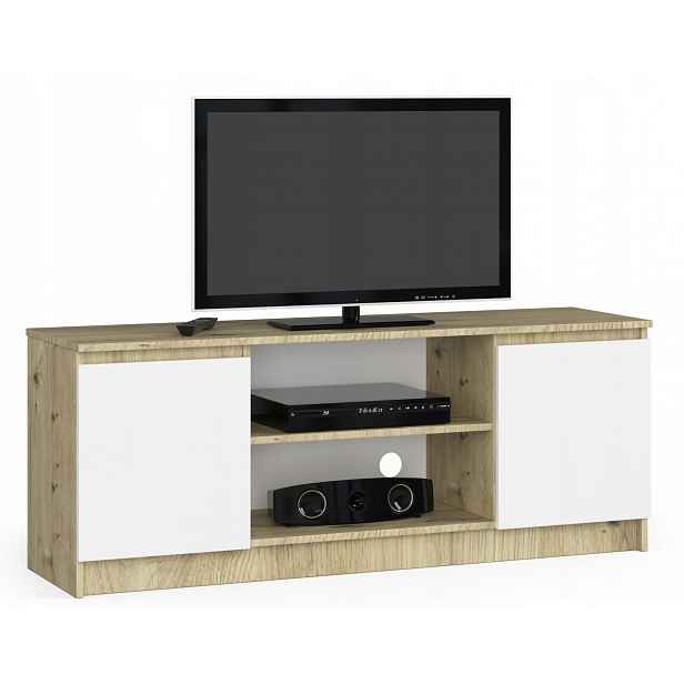 Skříňka Rtv stolek 2D1P 140 Cm artisan-bílá komoda Akd