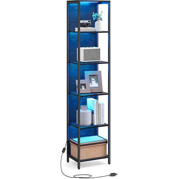 SONGMICS Regál s LED osvětlením Vasagle Fjord 40 cm černý