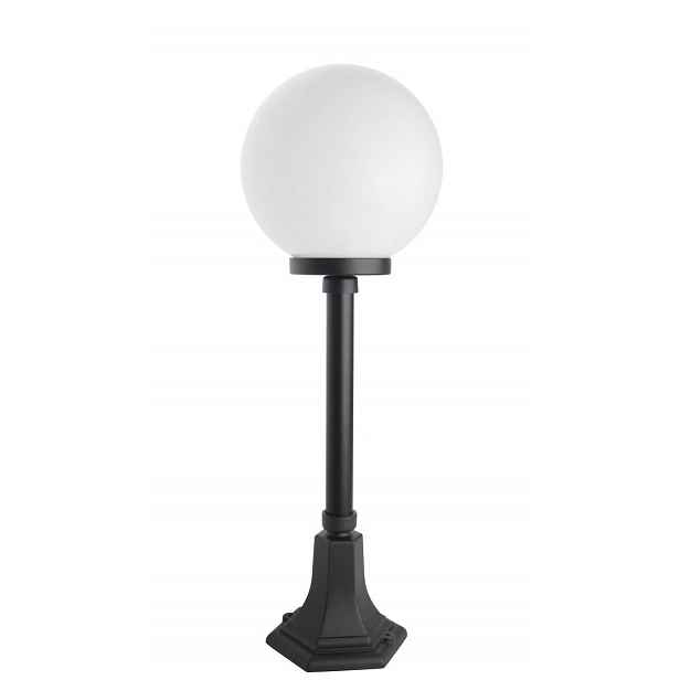 Stojací zahradní lampa ozdobná koule 25 cm bílá nebo kouřová 73 cm Su-ma