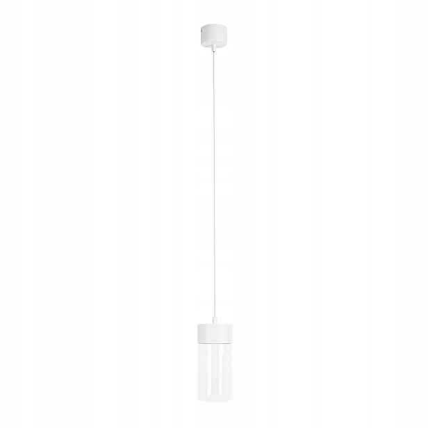 Maxlight Závěsná Led lampa 7W Fusion Bílá skleněná tuba Minimalistická