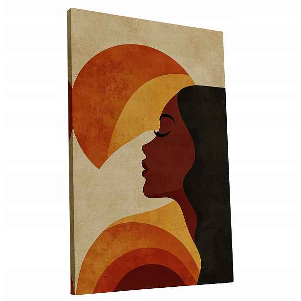 Obraz na plátně Retro Žena ve stylu 70. let do bytu, pokoje, obýváku 60x90