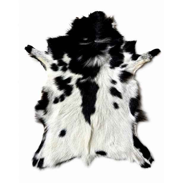 Dekorativní kozí kůže „Bílo-černá“ XL/90 cm *přírodní Unikát*