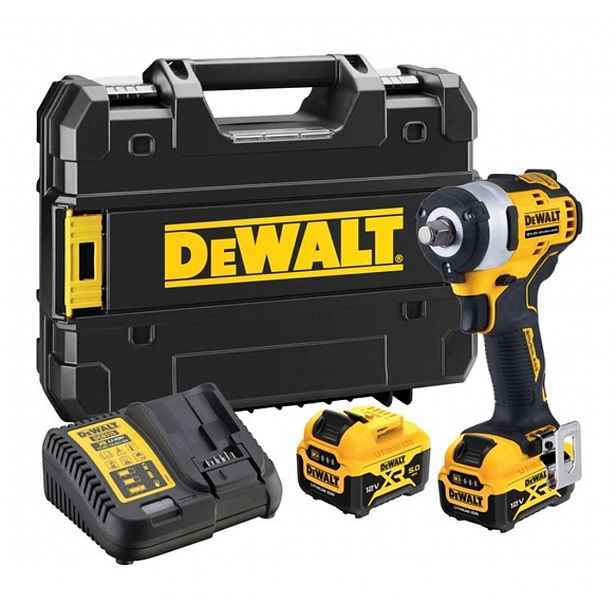 DeWALT - 12V AKU rázový utahovák, 2x aku 2,5 Ah Li-Ion, nabíječka DCF901P2