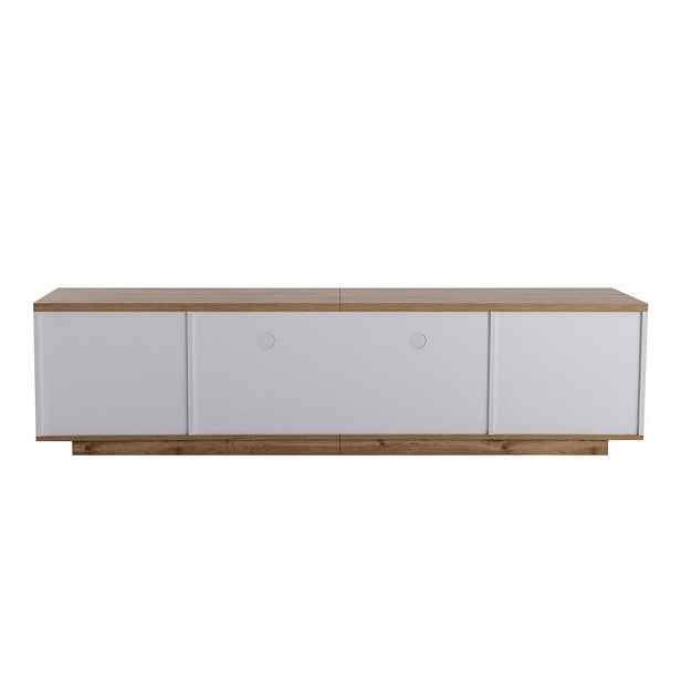 Modenvie NÍZKÁ komoda z MDF, 180/38/46 cm, bílá v dekoru dřeva