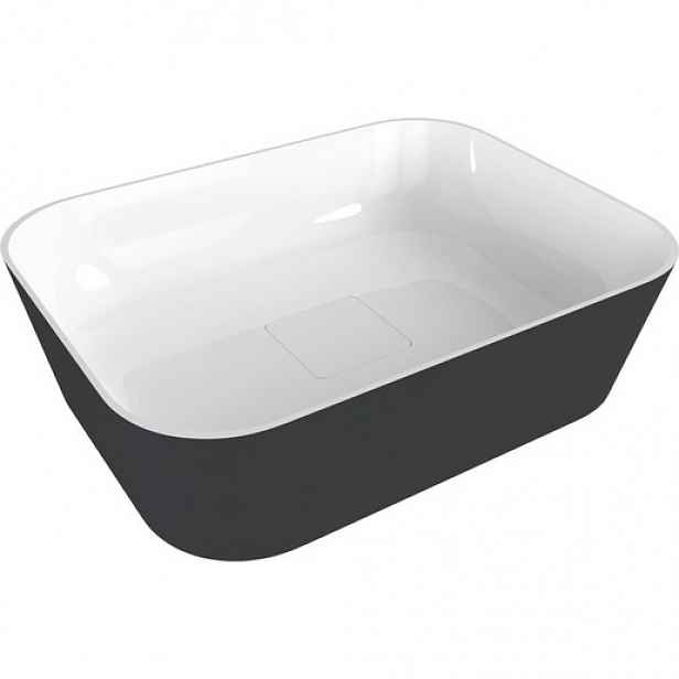 Polysan Banera umyvadlo na desku 49,5x34,5 cm antracit mat bez přepadu 14596.52