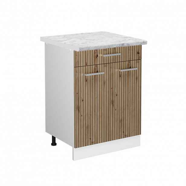 Vicco SPODNÍ SKŘÍŇKA KUCHYŇSKÉ LINKY R-Line Řemeslný dub 60 cm se zásuvkou, PD Mramor