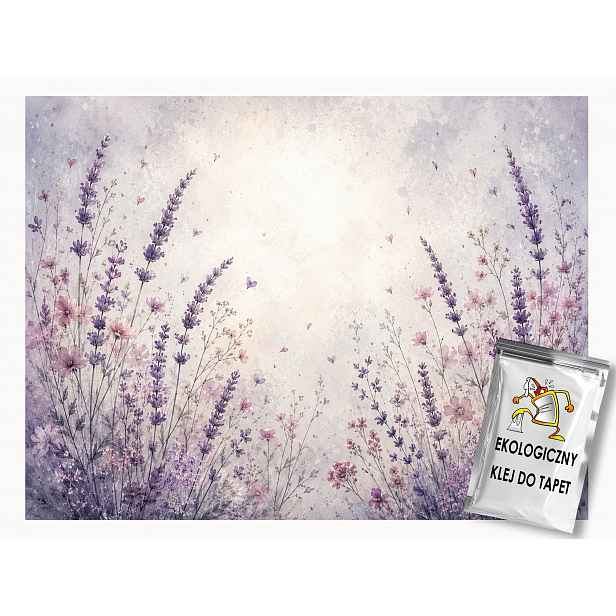 Vliesová fototapeta Zahrada Louka Květiny Levandule Fialová Růžová 312x219 130g