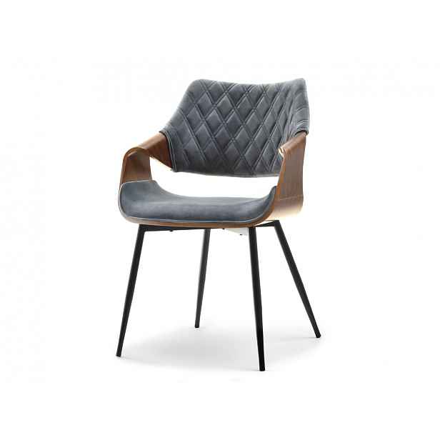 Designová jídelní židle NENET - ořech / šedá / černá