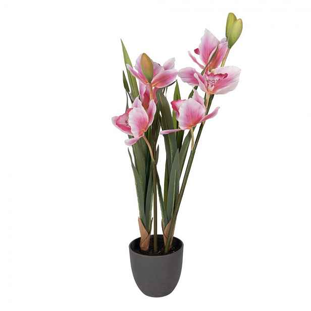 Půvabná umělá orchidej v květináči - 14*14*55 cm Clayre & Eef