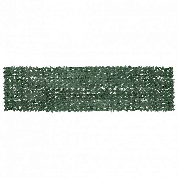 vidaXL Balkónová zástěna s tmavě zelenými listy 400 x 100 cm