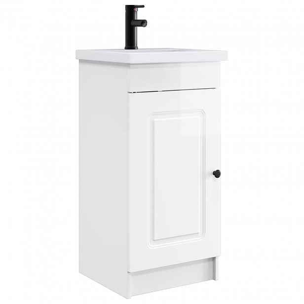 vidaXL Koupelnová skříňka se dřezem Bílá s vysokým leskem