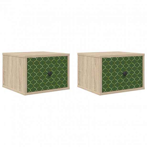 vidaXL Nástěnná noční skříňka GELEEN 2 ks Dub sonoma 36 x 33 x 25 cm