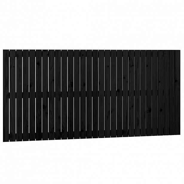vidaXL Nástěnné čelo postele černé 185x3x90 cm masivní borové dřevo