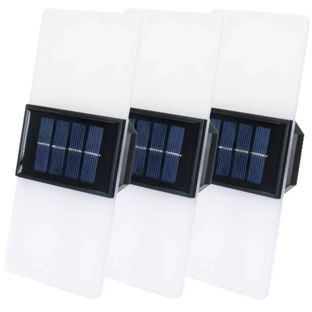 3x Solární nástěnné svítidlo Solární lampa Akryl Led Venkovní senzor soumraku