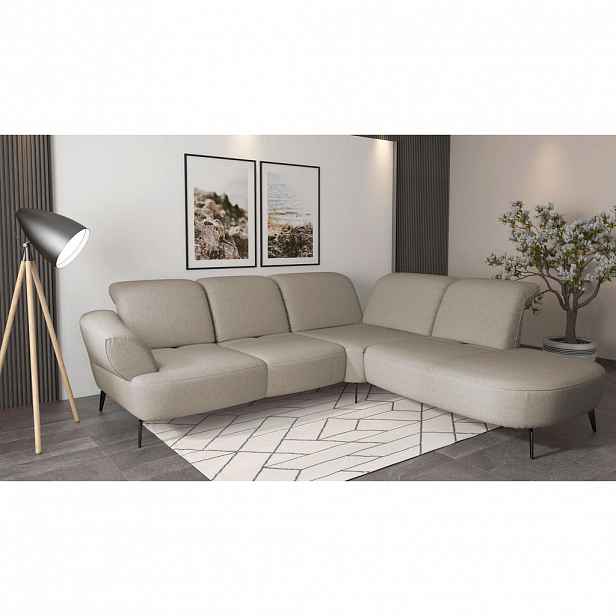Sit & More ROHOVÁ SEDAČKA, textil, šedohnědá