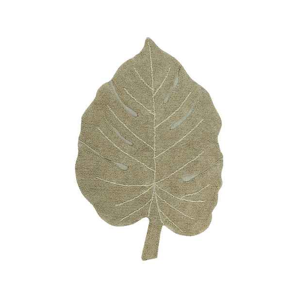 Khaki pratelný ručně tkaný bavlněný dětský koberec 120x180 cm Monstera Olive – Lorena Canals