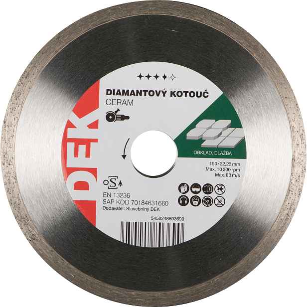 Kotouč řezný DIA DEK CERAM 150×22,23 mm