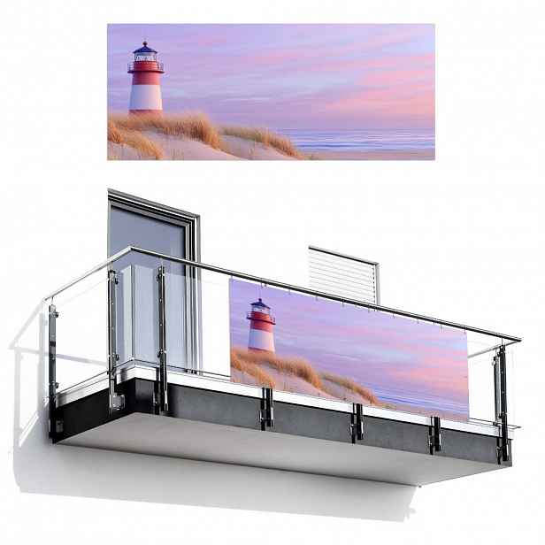MuchoWow BALKONOVÁ ZÁSTĚNA Maják - duny - západ slunce 300x120 cm
