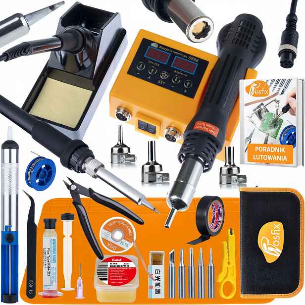 Pájecí Stanice 2V1 Hot Air Rosfix 660W LCD Sada 16V1 V Organizéru