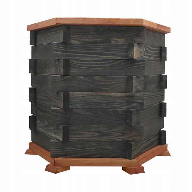 Květináč zahradní dřevěný box velký 50 cm do zahrady antracit Pl