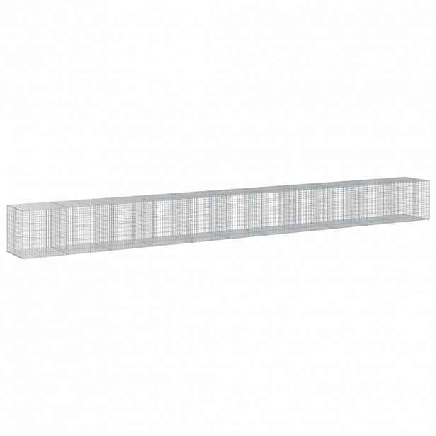 vidaXL Gabionový koš s víkem 1 100 x 100 x 100 cm pozinkované železo