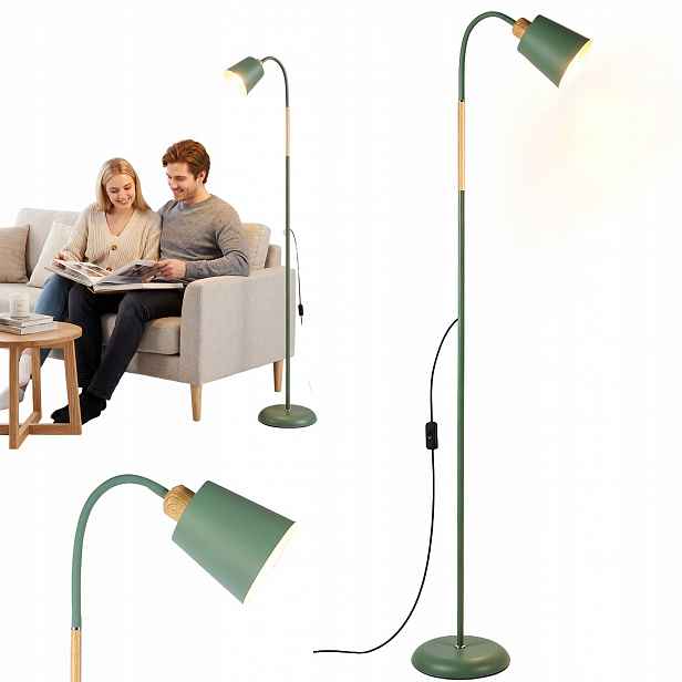 Moderní stojící podlahová lampa E27, moderní, zelená, do obývacího pokoje, loft