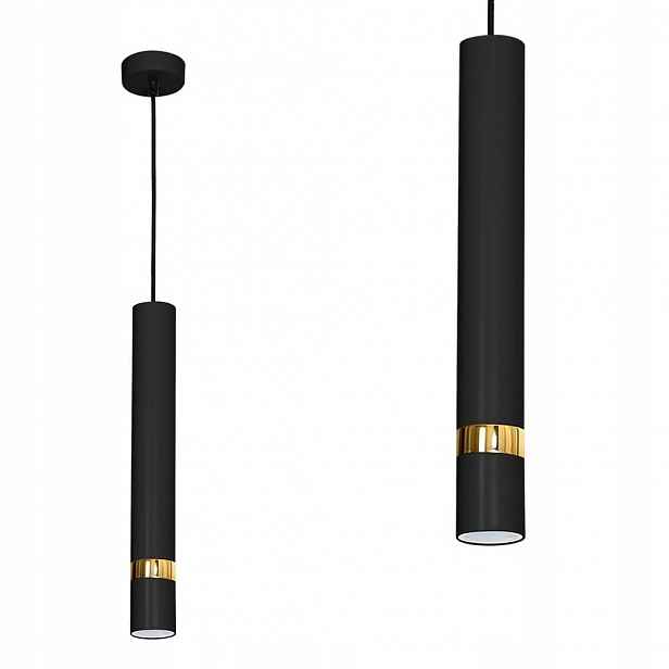 Závěsná lampa Joker černá závěsná tuba 1xGU10 do obývacího pokoje MLP6079 Milagro