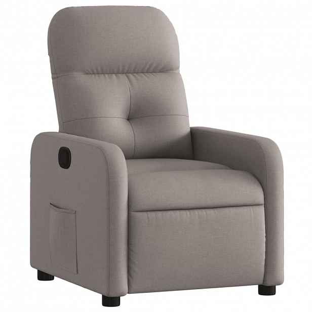 vidaXL Polohovací křeslo taupe textil