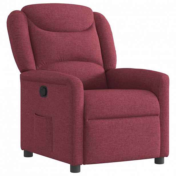 vidaXL Polohovací křeslo vínové textil