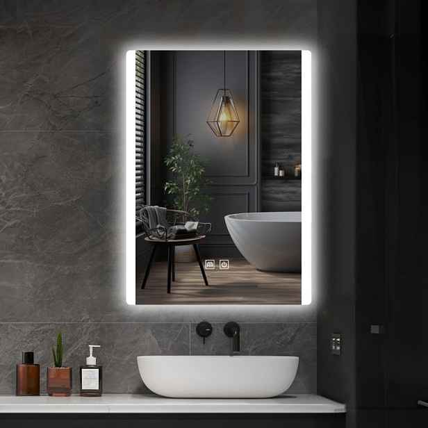 IREDA Koupelnové LED zrcadlo s osvětlením, 80 x 60 cm 95774