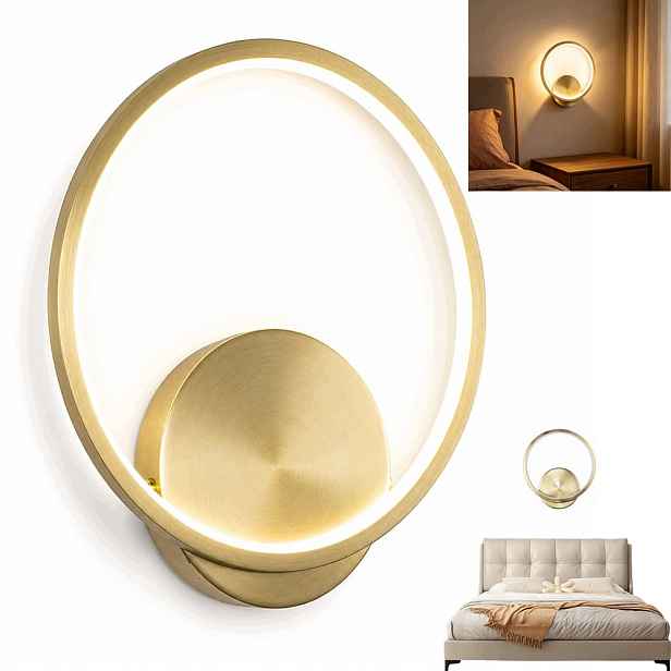 Nástěnná lampa Zlatá Moderní Ring pro Ložnice Led 10W 4000K