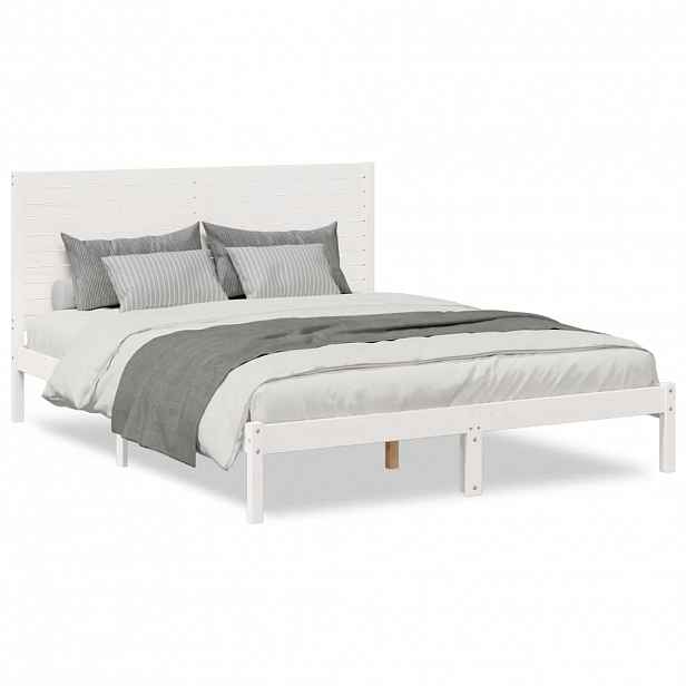 vidaXL Prodloužený rám postele bez matrace bílý 140 x 220 cm masiv