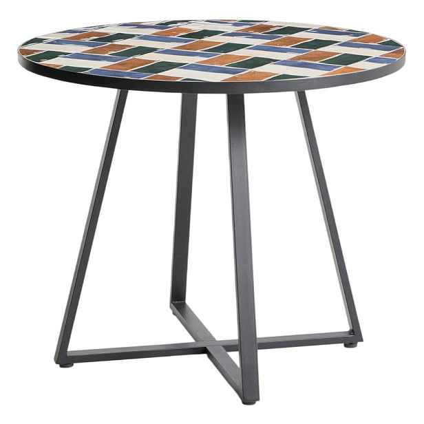 Kulatý zahradní jídelní stůl s keramickou deskou ø 90 cm Tella – Kave Home