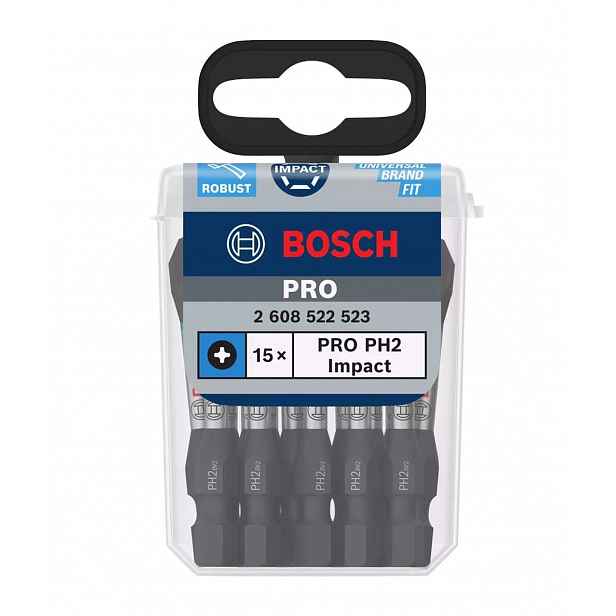 Bosch - Sada bitů PH2, délka 55 mm, 15 ks 2608522523