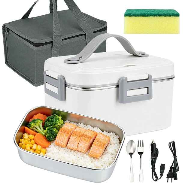 Lunchbox vyhřívaný 1,8L 75W 12V 24V 220V nerezová ocel do auta i kanceláře