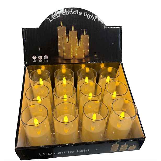 Set 12 x Led Svíčky Ve Skle Vánoční 10 CM