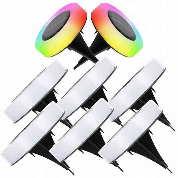 Solární Zahradní Lampa Led Nájezdová Zemní Disky Snímač soumraku Rgb