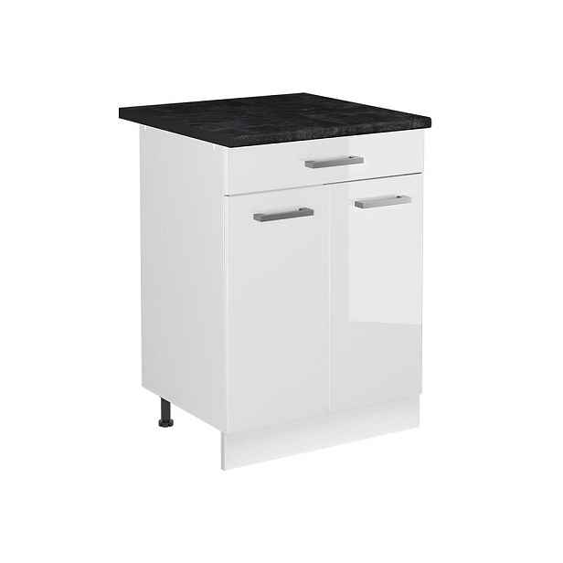 Vicco SKŘÍŇKA POD DŘEZ R-Line, Bílá vysoký lesk/Bílá, 60 cm pracovní deska Antracit