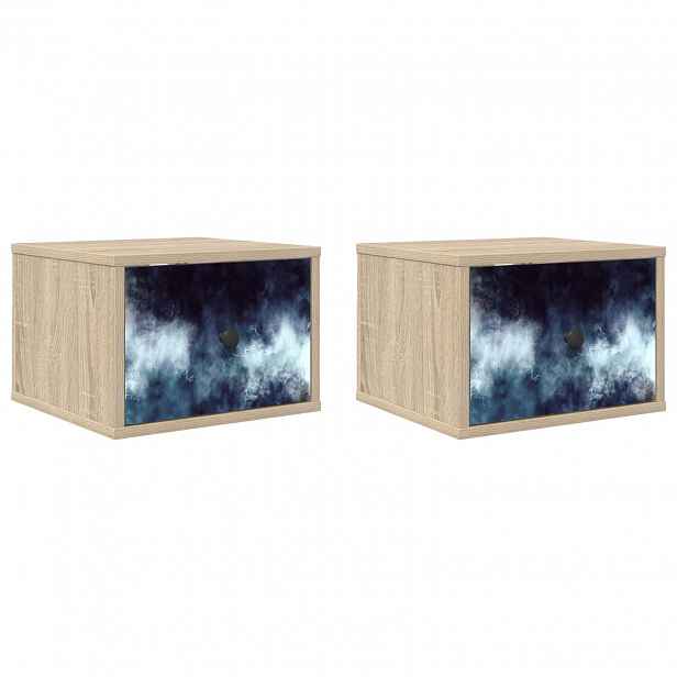 vidaXL Nástěnná noční skříňka RAALTE 2 ks Dub sonoma 36 x 33 x 25 cm