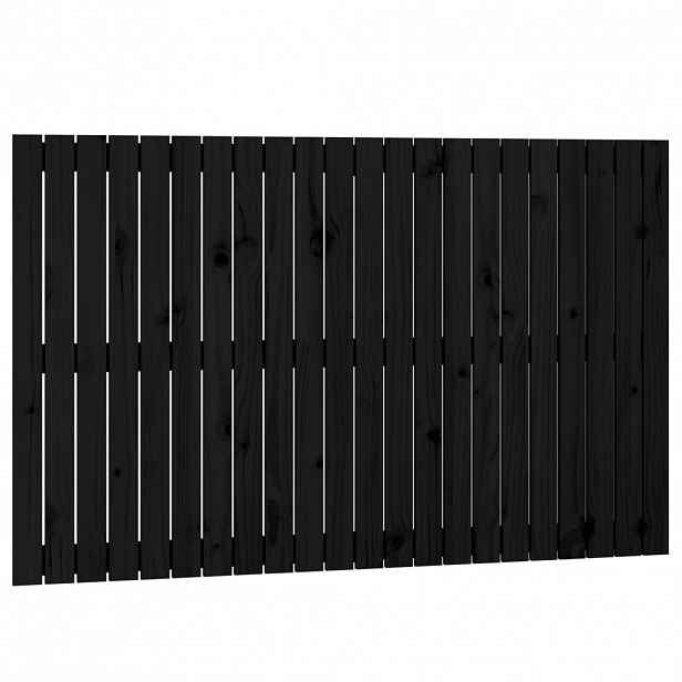 vidaXL Nástěnné čelo postele černé 140x3x90 cm masivní borové dřevo