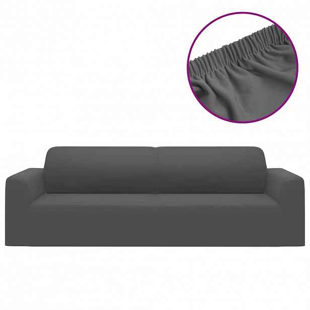 vidaXL Strečový potah na 3místnou pohovku antracitový polyester žerzej