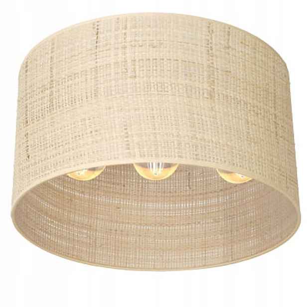 Stropní svítidlo boho kulatá Ø 40 cm krémová ratanová do obývacího pokoje Luminex