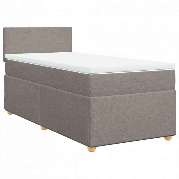 vidaXL Box spring postel s matrací taupe 100 x 200 cm textil