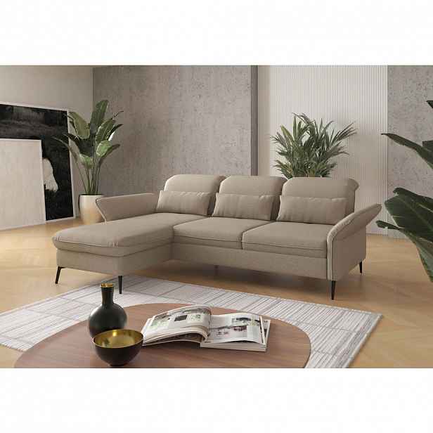 Sit & More ROHOVÁ SEDAČKA, textil, šedohnědá