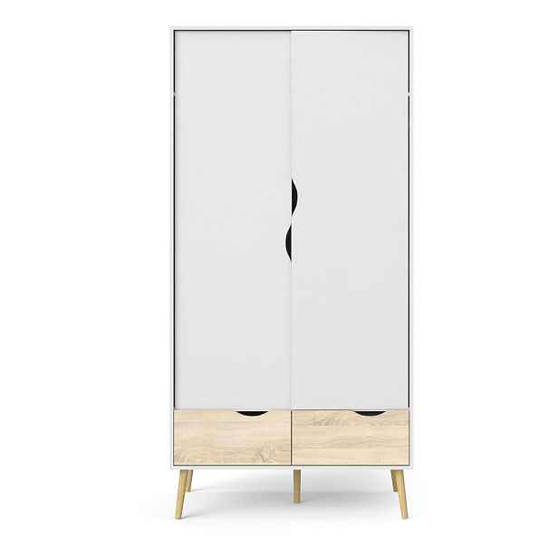 Bílá šatní skříň 99x200 cm Oslo - Tvilum