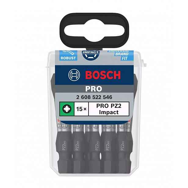 Bosch - Sada bitů PZ2, délka 55 mm, 15 ks 2608522546