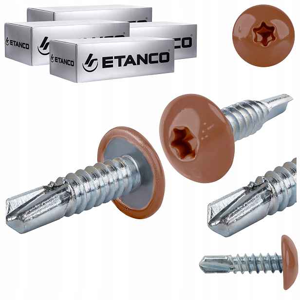 Šrouby do kovu Torx 3 mm 4,8x19 mm Ral 8004 2000 ks Etanco GT3 Ph