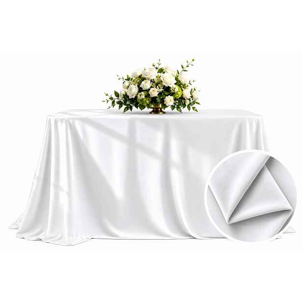 Ubrus Matný Velur sněhobílá na stůl 230x230cm